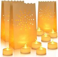 anzome flameless tea lights with 30 packs luminary bags: battery operated led candles for festive decor - christmas, weddings, parties, halloween & more логотип