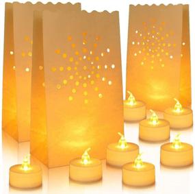 img 4 attached to ANZOME Flameless Tea Lights with 30 Packs Luminary Bags: Battery Operated LED Candles for Festive Decor - Christmas, Weddings, Parties, Halloween & More