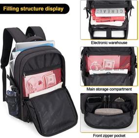 img 1 attached to 🎒 Black Resistant Rucksack - Ideal Gift for Business and Travel