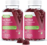 🍇 berry beet magnesium & vitamin c gummies - enhances circulation & blood pressure health - energy & nitric oxide boosting supplement - immune support - 2 pack of 60 count logo