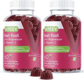 img 4 attached to 🍇 Berry Beet Magnesium & Vitamin C Gummies - Enhances Circulation & Blood Pressure Health - Energy & Nitric Oxide Boosting Supplement - Immune Support - 2 Pack of 60 Count