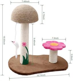 img 2 attached to Sisal Covered Cat Scratching Post Mushroom