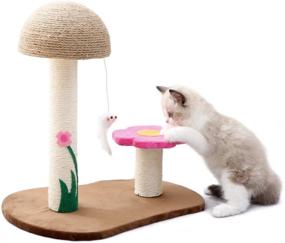 img 4 attached to Sisal Covered Cat Scratching Post Mushroom