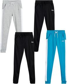img 4 attached to 👧 Hind Girls' Sweatpants - 4 Pack Active Fleece Joggers (Size 7-16)