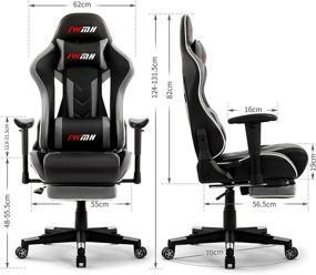 img 3 attached to 🎮 Игровое кресло IWMH Ergonomic с подставкой для ног, компьютерное кресло с высокой спинкой, исполнительское вращающееся письменное кресло - Повысьте свой игровой опыт со стилем (серый)