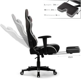 img 2 attached to 🎮 Игровое кресло IWMH Ergonomic с подставкой для ног, компьютерное кресло с высокой спинкой, исполнительское вращающееся письменное кресло - Повысьте свой игровой опыт со стилем (серый)