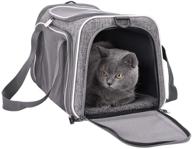 petisfam pet carrier: medium cat and small dog carrier with washable cozy 🐾 bed, 3 doors, shoulder strap – easy to get in, easy to store and escape-proof logo