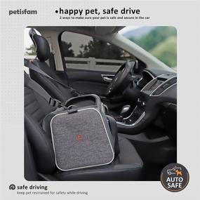 img 2 attached to petisfam Pet Carrier: Medium Cat and Small Dog Carrier with Washable Cozy 🐾 Bed, 3 Doors, Shoulder Strap – Easy to Get In, Easy to Store and Escape-Proof