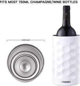 img 3 attached to 🍾 Vemingo Wine Chiller: Stainless Steel Bottle Insulator for 750mL Wine Bottles (White)