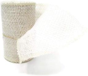 img 2 attached to 🔴 Premium Red and White Burlap Fabric Ribbon Bundle - 5.5 inches x 15 feet: Ideal for Crafts, Wrapping, and Decorations
