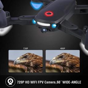 img 3 attached to 🚁 Twister.CK Foldable Quadcopter Drone with 720P HD Camera for Adults - WiFi FPV Live Video, Altitude Hold, Headless Mode, Gesture Control for Kids - Includes 2 Batteries