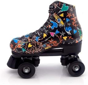 img 3 attached to 👟 High-Top Light-Up Roller Skates for Adults, Teens & Youth - Outdoor Skating Fun with Four Wheels!