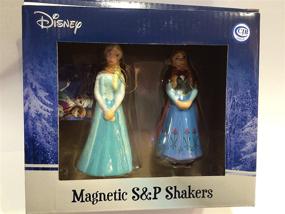 img 1 attached to Westland Giftware Disney Frozen Elsa & Anna Ceramic Salt & Pepper Shakers - Multicolor Magnetic Set