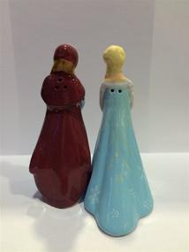 img 2 attached to Westland Giftware Disney Frozen Elsa & Anna Ceramic Salt & Pepper Shakers - Multicolor Magnetic Set