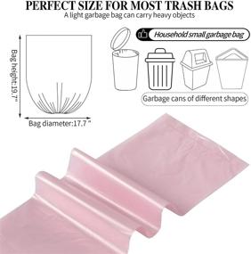 img 2 attached to 🗑️ 100-Count 4 Gallon Pink Small Trash Bags for Home Office Kitchen Trash Can - Clear & Reliable"