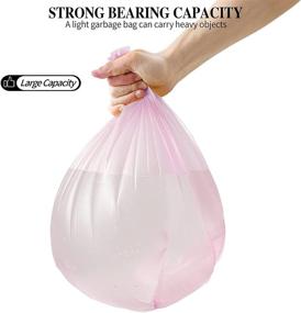 img 1 attached to 🗑️ 100-Count 4 Gallon Pink Small Trash Bags for Home Office Kitchen Trash Can - Clear & Reliable"