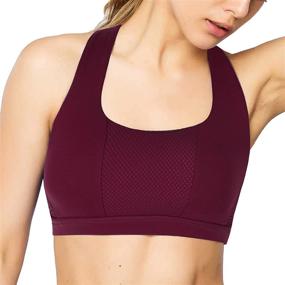 img 3 attached to 🏋️ IMUZYN Women's Strappy Padded Sports Bra with Criss-Cross Back - Activewear Workout Tops