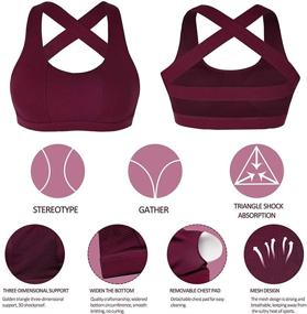 img 2 attached to 🏋️ IMUZYN Women's Strappy Padded Sports Bra with Criss-Cross Back - Activewear Workout Tops