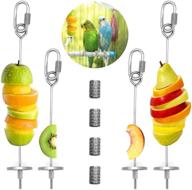 🐦 bird feeder toy - stainless steel skewer for small animals, foraging hanging food holder for parrots, cockatoo, cockatiel cages: fruit & vegetable treat tool logo