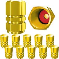 🚀 enhanced samikiva premium metal rubber seal tire valve caps: universal fit for cars, suvs, bikes, trucks, motorcycles – dust-proof, golden finish logo