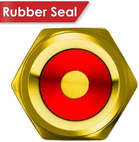 img 3 attached to 🚀 Усовершенствованные пробки для клапана шины SAMIKIVA Premium Metal Rubber Seal: универсальная посадка на автомобили, внедорожники, велосипеды, грузовики, мотоциклы - противопылевое покрытие, золотистый оттенок