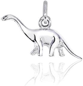 img 4 attached to WithLoveSilver Brontosaurus Pendant - 925 Sterling Silver Tiny Dinosaur Jewelry