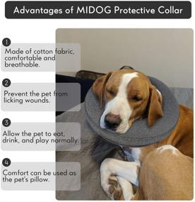 img 3 attached to 🐾 MIDOG Inflatable Pet Collar for Post-Surgery Recovery, Soft Dog Cone Collar to Safeguard Stitches, Wounds, and Rashes - Ideal for Dogs and Cats