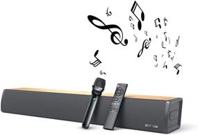 img 4 attached to 🎤 Bestisan 24 inch Wireless Microphone Soundbar: Karaoke System for Kids & Adults, 80W Bluetooth 5.0 Home Theater Sound Bars with Multiple Connectivity Options, Remote Control, Wall Mountable