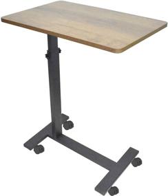 img 4 attached to 🛋️ Versatile Sofa Side Table: Height Adjustable Desk with Wheels for Small Spaces & Home Office - Espresso