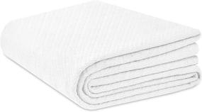 img 4 attached to 🔥 COTTON CRAFT - Full/Queen White - Premium Cotton Herringbone Twill Thermal Blanket - Super Soft & Cozy