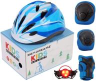 🚴 sg dreamz kids helmet with protective gear – adjustable for ages 3-7: perfect gift package for multi-sports enthusiasts with led safety light logo