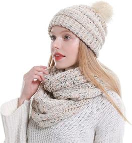 img 4 attached to Womens Beanie Winter Infinity Scarfs Outdoor Recreation