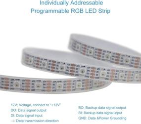 img 1 attached to 🌈 High-Quality ALITOVE 12V WS2812B RGB Addressable LED Strip Light - Waterproof IP67, 16.4ft/5m, 300 LEDs - Perfect for Decor Lighting Projects