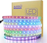 🌈 high-quality alitove 12v ws2812b rgb addressable led strip light - waterproof ip67, 16.4ft/5m, 300 leds - perfect for decor lighting projects логотип