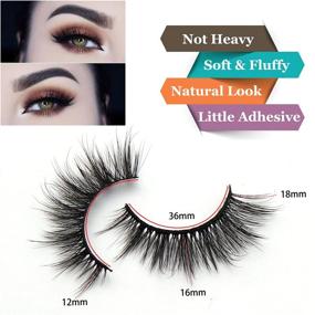 img 1 attached to 💫 LOSHA Faux Mink Lashes - Handmade Natural Look Fluffy False Eyelashes Pack of 14 Pairs, Cat Eye Style