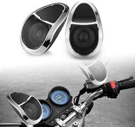 🔊 waterproof bluetooth motorcycle stereo speakers with led light 2 pcs silver by maso logo