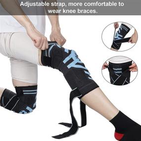 img 3 attached to 🏆 Professional Knee Compression Sleeves with Patella Gel Pads & Side Stabilizers - Support for Men & Women, Ideal for Running, Knee Pain Relief (Pack of 2)