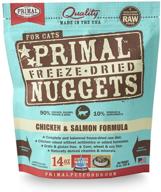 🐱 primal freeze dried cat food nuggets: 14 oz chicken & salmon - made in usa, complete raw diet, grain free topper/mixer, gluten free logo