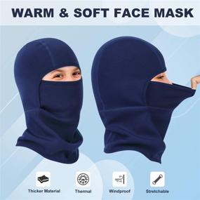 img 3 attached to Vorshape Kids Balaclava - Windproof Ski Face Warmer & Neck Warmer for Cold Weather | 1 Piece, 4 Color Options