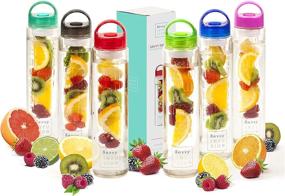 img 2 attached to 🍉 Savvy Infusion Water Bottles: Leak Proof Fruit Infuser Bottle for Outdoor Activities - 32 oz Black Tritan Shatter Proof Plastic - Perfect Mother's Day Gift for Women