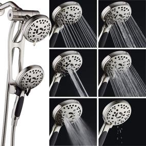 img 1 attached to AquaSpa High Pressure 48-Mode Luxury 3-Way Combo: Dual Rain & Handheld Shower Head