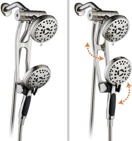 img 4 attached to AquaSpa High Pressure 48-Mode Luxury 3-Way Combo: Dual Rain & Handheld Shower Head