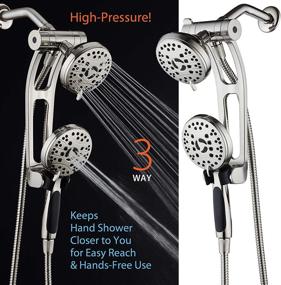 img 3 attached to AquaSpa High Pressure 48-Mode Luxury 3-Way Combo: Dual Rain & Handheld Shower Head