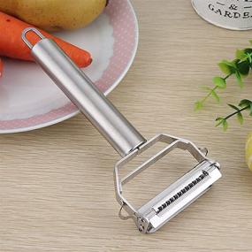 img 1 attached to Yikem Multifunction Stainless Steel Julienne Peeler - Double Planing Grater for Efficient Vegetable Peeling and Grating - Kitchen Accessories Cooking Tool (18.2cm x 8.3cm)