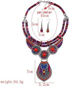 img 3 attached to Bohemian Jewelry Sets for Women: Necklace and Earring Ensembles