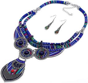 img 2 attached to Bohemian Jewelry Sets for Women: Necklace and Earring Ensembles