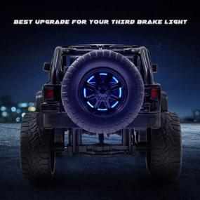 img 3 attached to 🚨 AUDEXEN Третий стоп-сигнал и светильник для запасного колеса для Jeep Wrangler JK JKU 2007-2018, YJ TJ LJ 1987-2018 - улучшенное синее украшение стоп-сигнала.