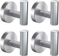 🛁 versatile bathroom towel hooks - heavy duty wall mounted stainless steel hooks for coats, robes, and more (4 pack, silver) logo