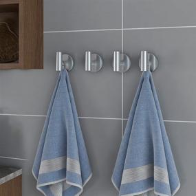 img 3 attached to 🛁 Versatile Bathroom Towel Hooks - Heavy Duty Wall Mounted Stainless Steel Hooks for Coats, Robes, and More (4 Pack, Silver)