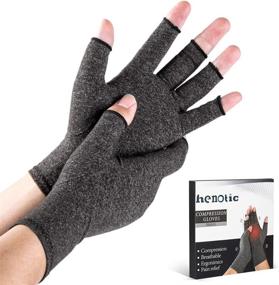 img 4 attached to 🧤 Compression Arthritis Gloves for Women and Men – Fingerless, Breathable, Moisture-Wicking Relief for Carpal Tunnel Aches, Rheumatoid Pains, Joint Swelling